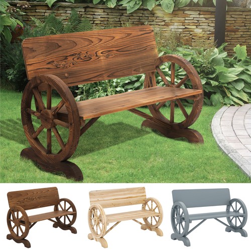 Wood outdoor garden bench - wood,