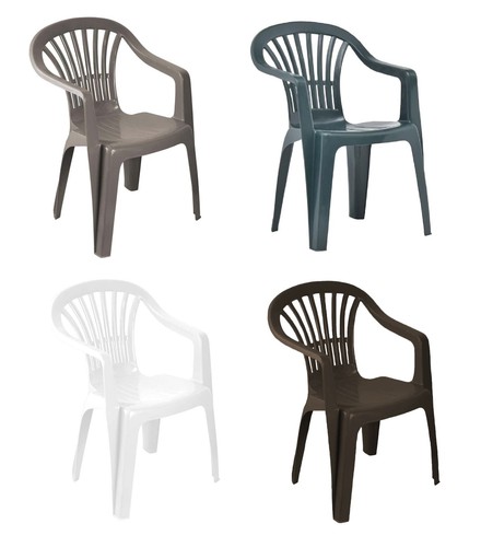 Plastic garden chairs low back - plastic,
